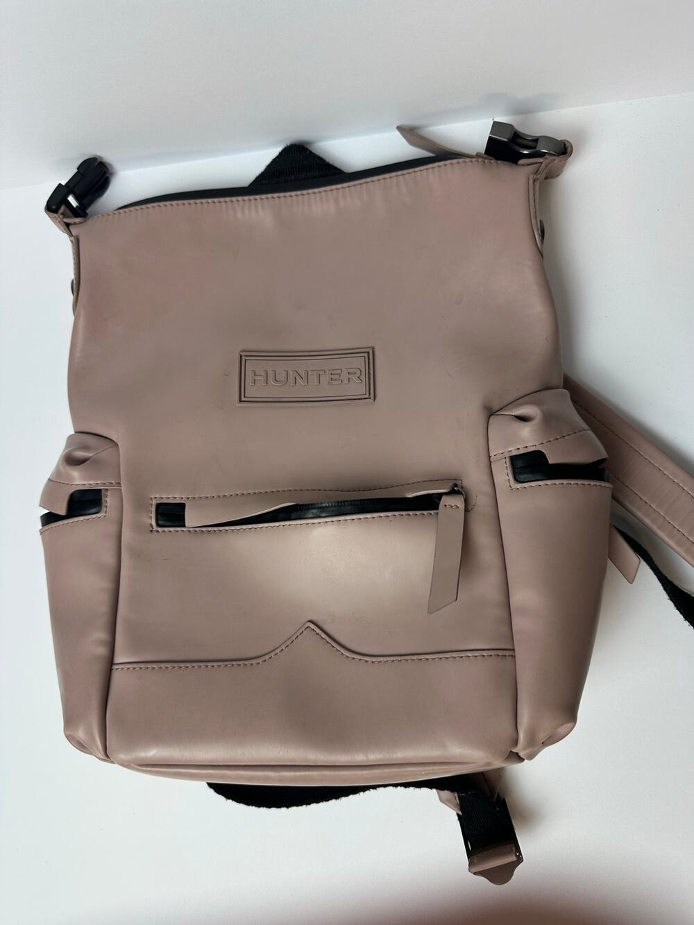Hunter Original Top Clip Backpack Rubberised Leather Pink
